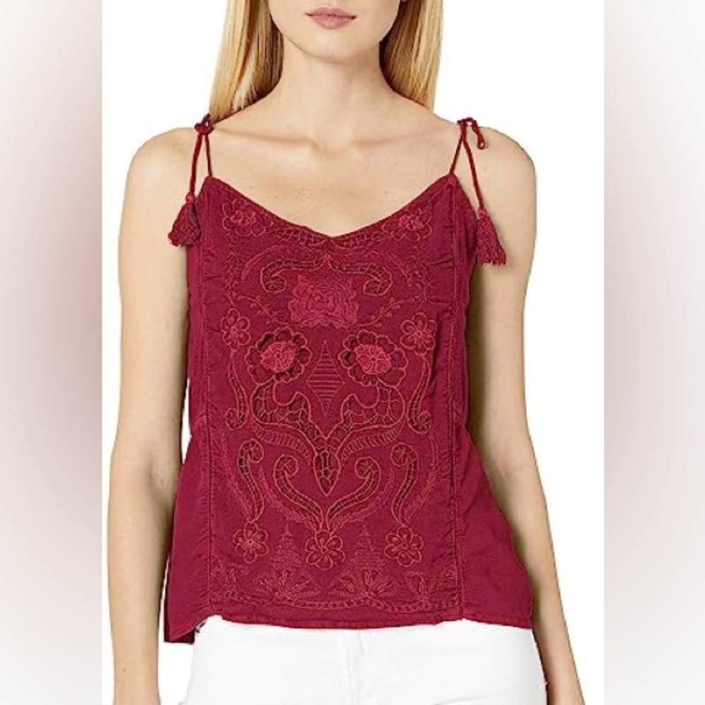 Lucky Brand Red Tie Strap Tank